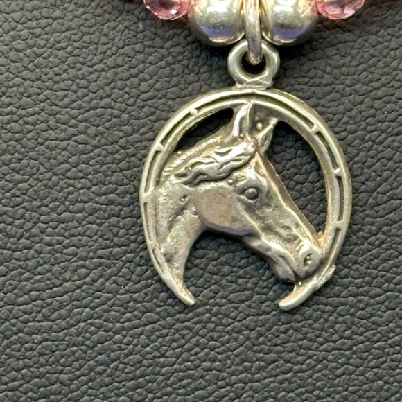 Sterling Silver Equestrian/Horse/Horseshoe Choker Necklace - Picture 5 of 11